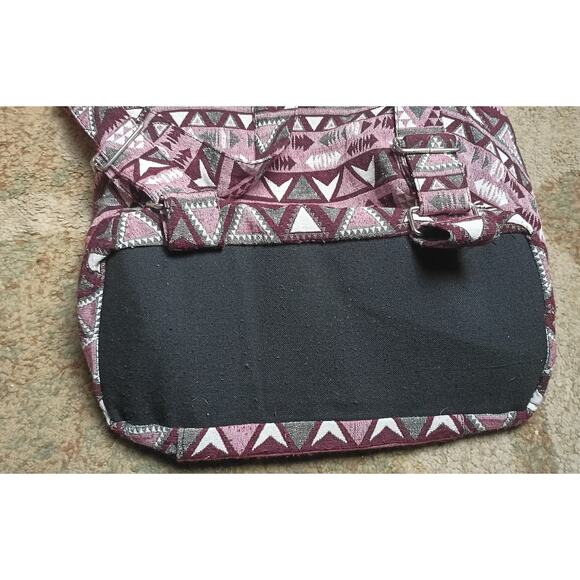 Sun Well Purple/ Pink Printed Canvas Lined Cinch Drawstring Backpack - Picture 9 of 9